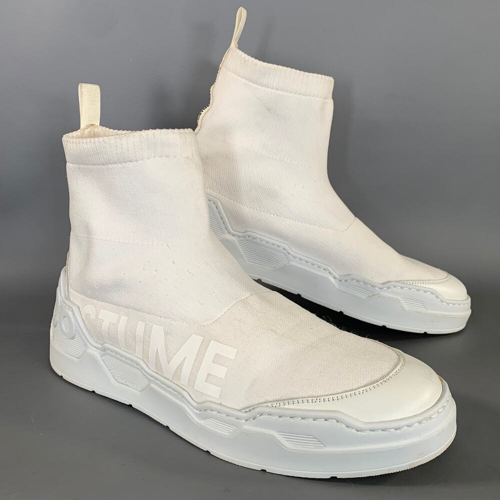 CoSTUME NATIONAL Size 9 White Fabric Pull On Boots